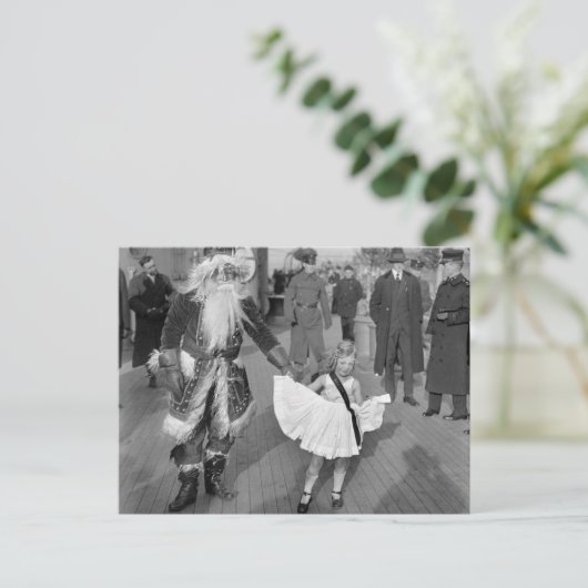 サンタクロースと小さな女の子オンデッキ, 1925 シーズンポストカード (スタンド正面)