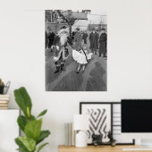 サンタクロースと小さな女の子オンデッキ, 1925 ポスター (ホームオフィス)