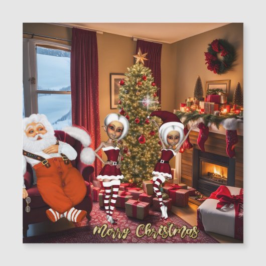 サンタクロースと小妖精や小人は仕事後。 (正面)