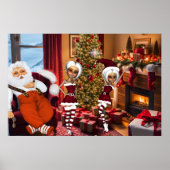 サンタクロースと小妖精や小人は仕事後 ポスター (正面)