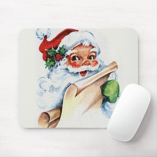 サンタクロースと彼のクリスマスリストのスクロール マウスパッド (マウス)