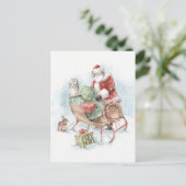 サンタクロースと彼のスレイと森の動物たち シーズンポストカード (スタンド正面)