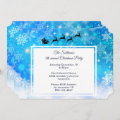 サンタクロースと彼のトレ飛んでいるンディア – パーティー 招待状 (正面/裏面)