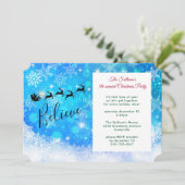 サンタクロースと彼のトレ飛んでいるンディア – パーティー 招待状 (スタンド正面)