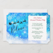 サンタクロースと彼のトレ飛んでいるンディア – パーティー 招待状 (正面)