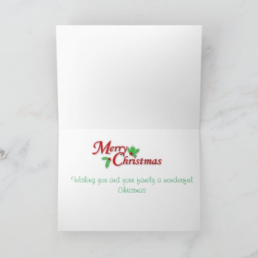 サンタクロースと彼のフェレットのクリスマスカード シーズンカード (内部)