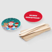 サンタクロースと彼の友人とのクリスマスタイム ハンドファン (組立なし)