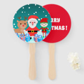 サンタクロースと彼の友人とのクリスマスタイム ハンドファン (正面&裏面)