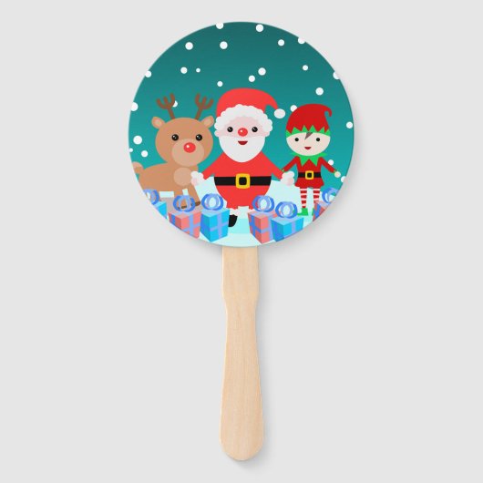 サンタクロースと彼の友人とのクリスマスタイム ハンドファン (正面)