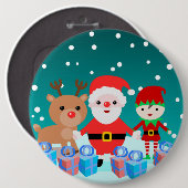 サンタクロースと彼の友人とのクリスマスタイム 缶バッジ (正面&裏面)