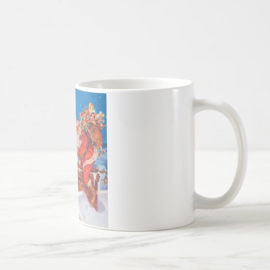 サンタクロースと彼の強いトナカイ コーヒーマグカップ (右)