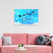 サンタクロースと彼飛んでいるのトナカイ信じ- キャンバスプリント (インサイチュ (リビング))