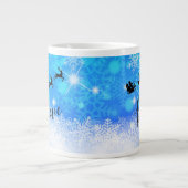 サンタクロースと彼飛んでいるのトナカイ信じ- ジャンボコーヒーマグカップ (正面)