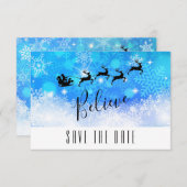 サンタクロースと彼飛んでいるのトナカイ信じ- セーブザデート (正面/裏面)