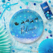 サンタクロースと彼飛んでいるのトナカイ信じ- ペーパープレート (パーティー)