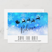 サンタクロースと彼飛んでいるのトナカイ信じ- ポストカード (正面/裏面)