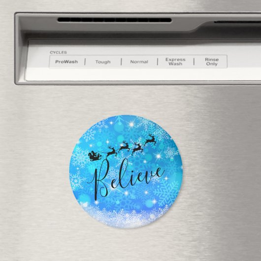 サンタクロースと彼飛んでいるのトナカイ信じ- マグネット (インサイチュ (食洗機))