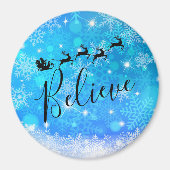 サンタクロースと彼飛んでいるのトナカイ信じ- マグネット (正面)