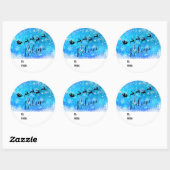 サンタクロースと彼飛んでいるのトナカイ信じ- ラウンドシール (シート)