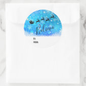 サンタクロースと彼飛んでいるのトナカイ信じ- ラウンドシール (バッグ)