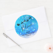 サンタクロースと彼飛んでいるのトナカイ信じ- ラウンドシール (封筒)