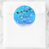 サンタクロースと彼飛んでいるのトナカイ信じ- ラウンドシール (バッグ)