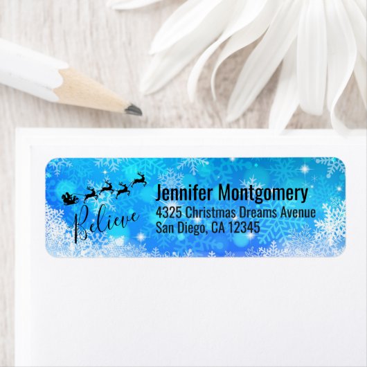 サンタクロースと彼飛んでいるのトナカイ信じ- ラベル (インサイチュ)