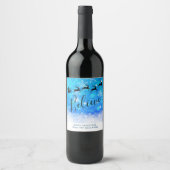 サンタクロースと彼飛んでいるのトナカイ信じ- ワインラベル (正面)