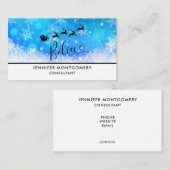 サンタクロースと彼飛んでいるのトナカイ信じ- 名刺 (正面/裏面)