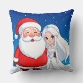 サンタクロースと抱き合う雪の女王 クッション (裏面)