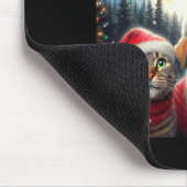 サンタクロースと撮る猫と犬のクリスマス自撮り マウスパッド (コーナー)