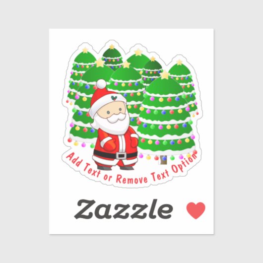 サンタクロースと木のクリスマス シール (シート)