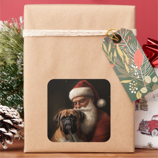 サンタクロースと楽しむクリスマスのボクサーブリーフ スクエアシール (クリスマス)