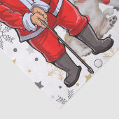 サンタクロースと犬のラッピングとゴルフクリスマス 薄葉紙 (詳細)