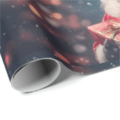 サンタクロースと現在のクリスマスデザイン ラッピングペーパー (ロールコーナー)
