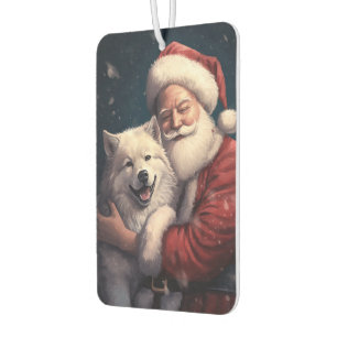 サンタクロースと秋田犬のクリスマスイブイブ カーエアーフレッシュナー
