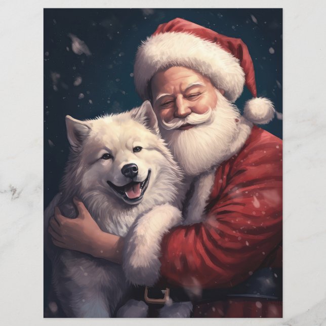 サンタクロースと秋田犬のクリスマスイブデザイン (正面)