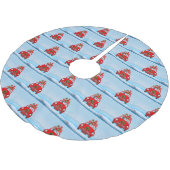 サンタクロースと車で黒いドイツの羊飼い犬 ブラッシュドポリエステルツリースカート (アングル)