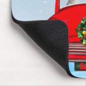 サンタクロースと車に乗ったゴルデンドルドッグ マウスパッド (コーナー)