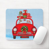 サンタクロースと車に乗ったゴルデンドルドッグ マウスパッド (マウス)