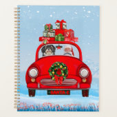 サンタクロースと車に乗ったハバニーズの犬 プランナー手帳 (正面)