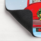 サンタクロースと車に乗ったハバニーズの犬 マウスパッド (コーナー)