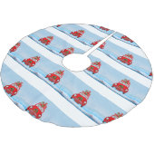 サンタクロースと車に乗ったビーグル犬 ブラッシュドポリエステルツリースカート (アングル)