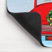 サンタクロースと車に乗ったビーグル犬 マウスパッド (コーナー)