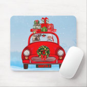 サンタクロースと車に乗ったヨークシャー・テリア犬 マウスパッド (マウス)