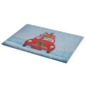 サンタクロースと車に乗ったワイマランアドッグ カッティングボード (角)