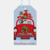 サンタクロースと車に乗ったワイマランアドッグ ギフトタグ (裏面)