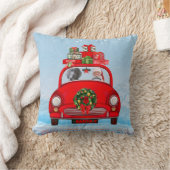 サンタクロースと車に乗ったワイマランアドッグ クッション (ブランケット)