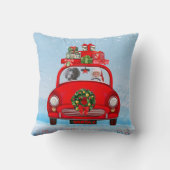 サンタクロースと車に乗ったワイマランアドッグ クッション (裏面)