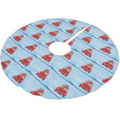 サンタクロースと車に乗ったワイマランアドッグ ブラッシュドポリエステルツリースカート (アングル)